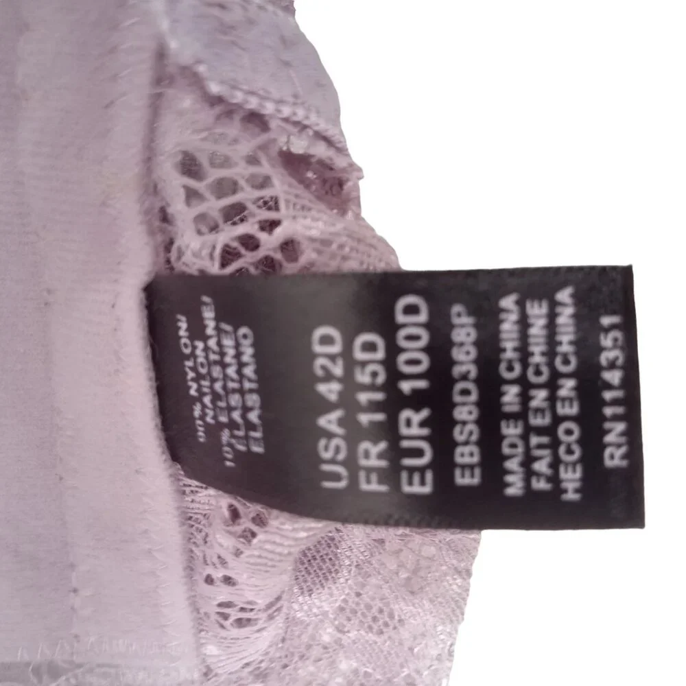 Body Culture Bra Purple 42D 42 D Lace Band Molded Lined Cups Underwire - Picture 7 of 9